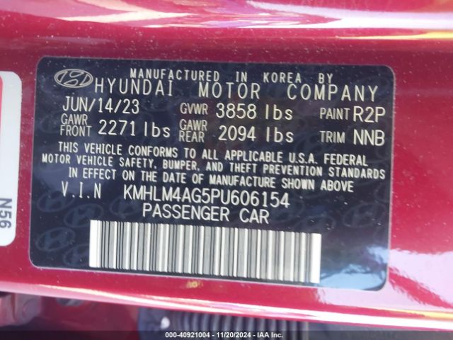 Photo 8 VIN: KMHLM4AG5PU606154 - HYUNDAI ELANTRA 