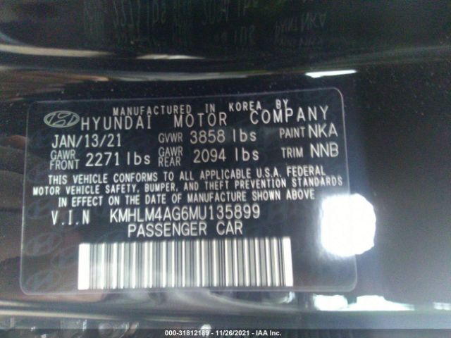 Photo 8 VIN: KMHLM4AG6MU135899 - HYUNDAI ELANTRA 