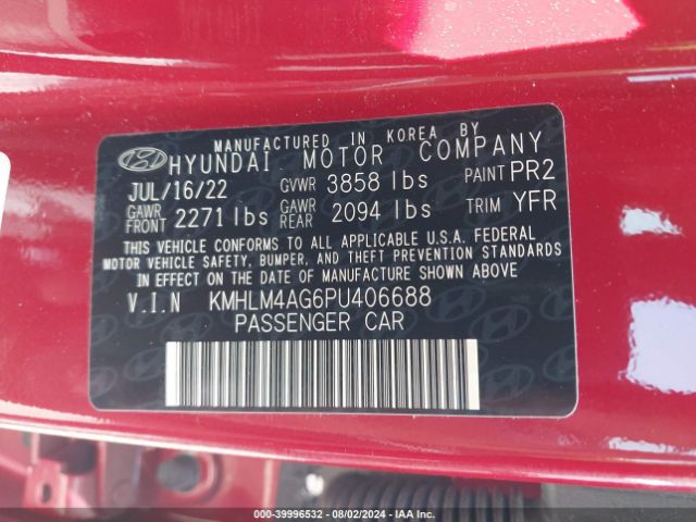 Photo 8 VIN: KMHLM4AG6PU406688 - HYUNDAI ELANTRA 