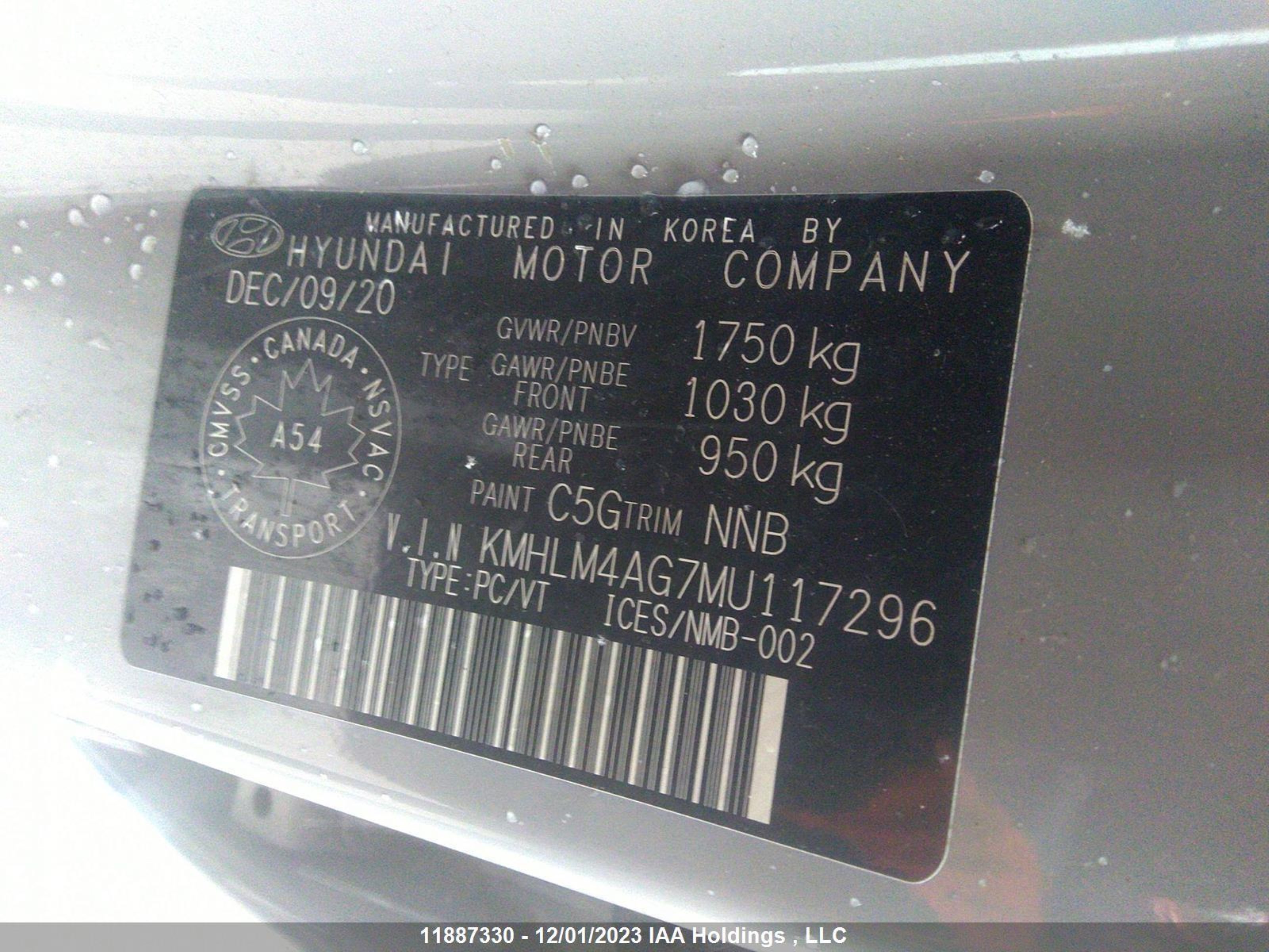 Photo 8 VIN: KMHLM4AG7MU117296 - HYUNDAI ELANTRA 