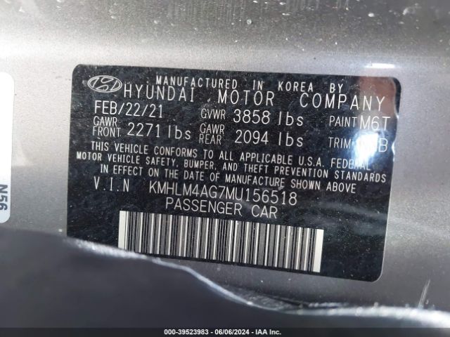 Photo 8 VIN: KMHLM4AG7MU156518 - HYUNDAI ELANTRA 