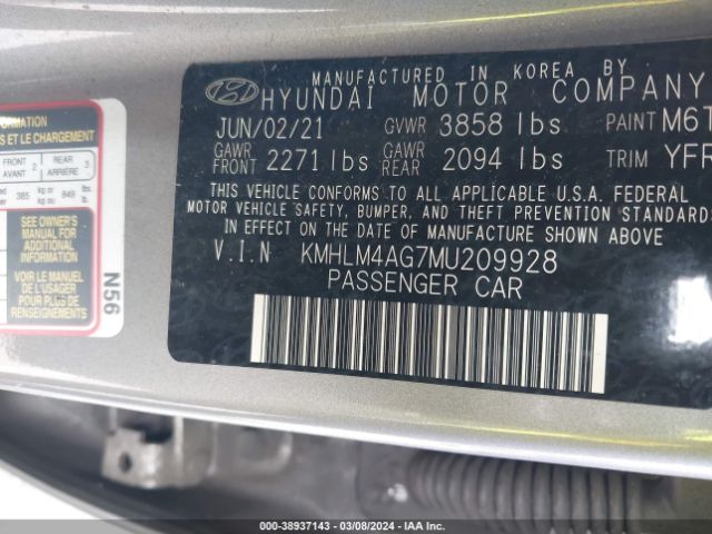 Photo 8 VIN: KMHLM4AG7MU209928 - HYUNDAI ELANTRA 