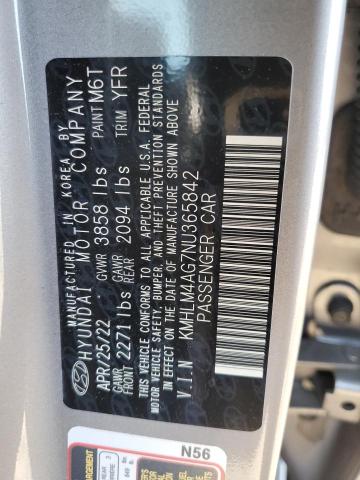 Photo 11 VIN: KMHLM4AG7NU365842 - HYUNDAI ELANTRA 