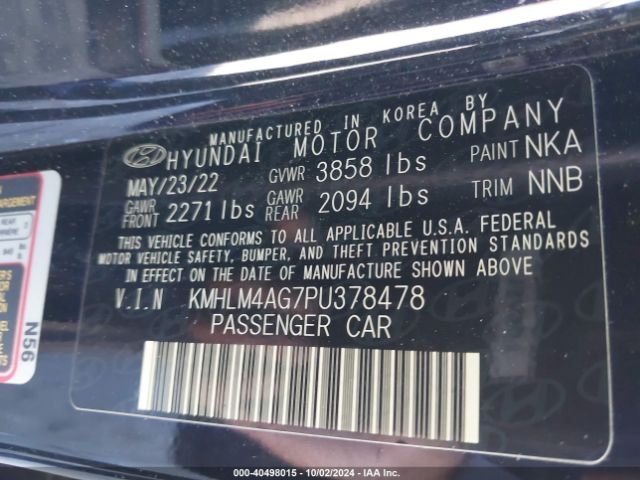 Photo 8 VIN: KMHLM4AG7PU378478 - HYUNDAI ELANTRA 