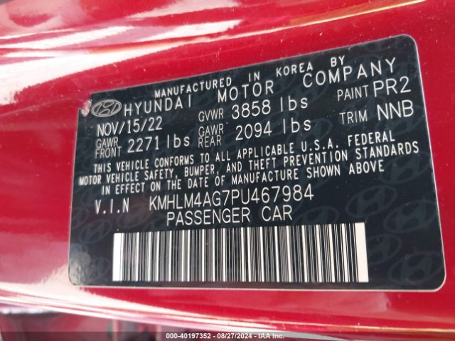 Photo 8 VIN: KMHLM4AG7PU467984 - HYUNDAI ELANTRA 