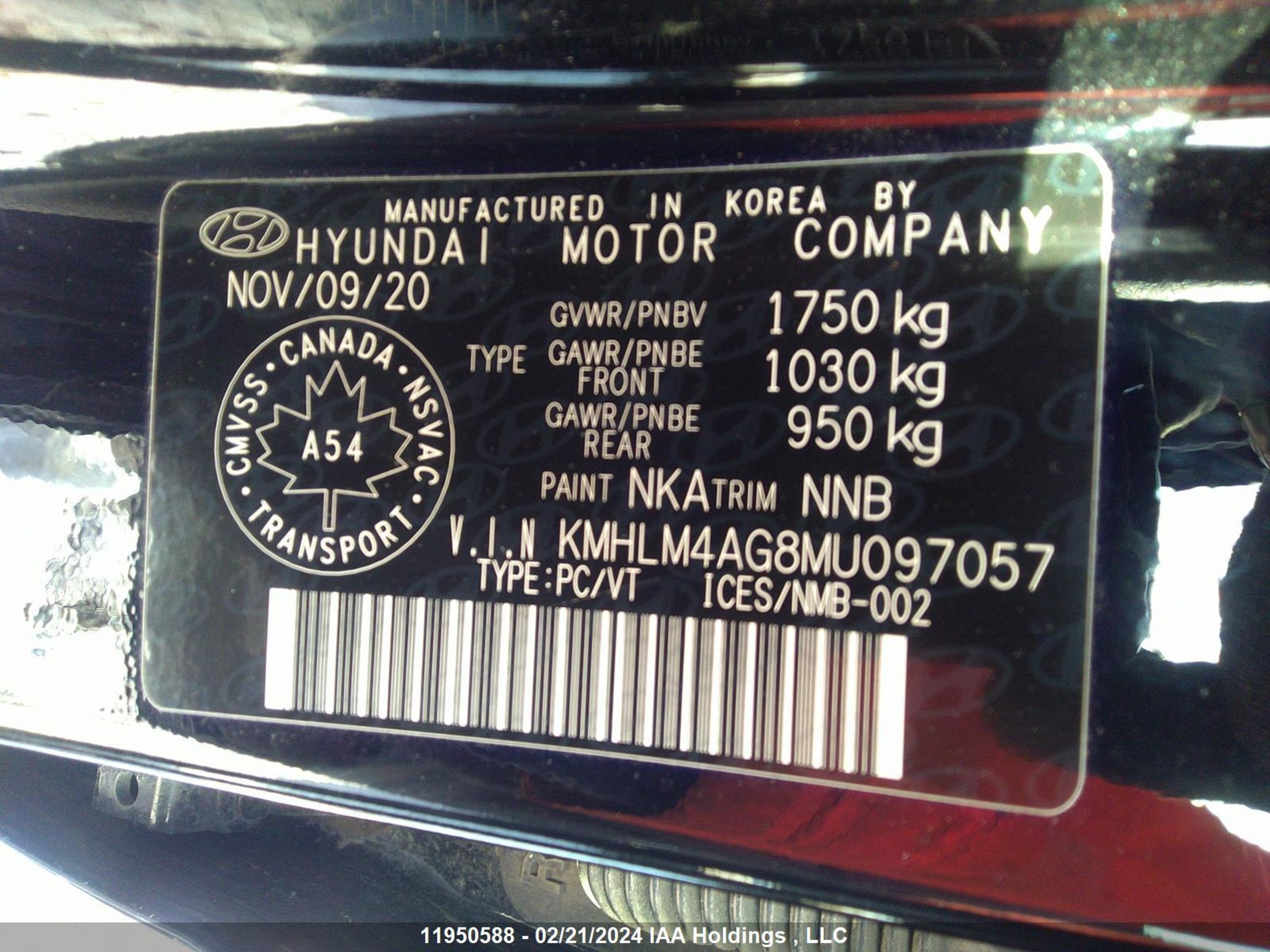 Photo 8 VIN: KMHLM4AG8MU097057 - HYUNDAI ELANTRA 