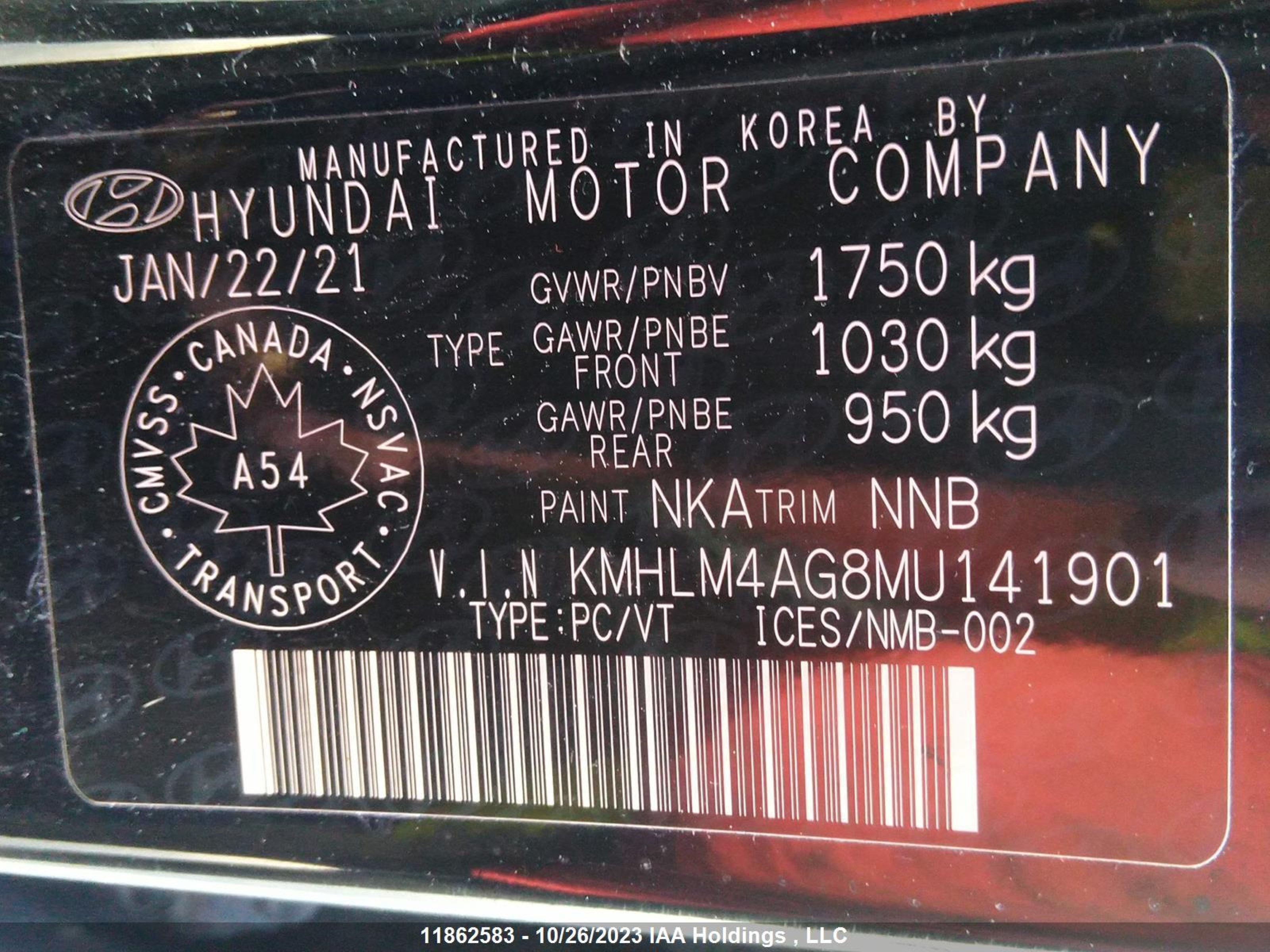 Photo 8 VIN: KMHLM4AG8MU141901 - HYUNDAI ELANTRA 