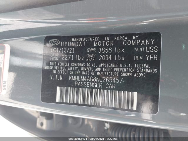 Photo 8 VIN: KMHLM4AG8NU265457 - HYUNDAI ELANTRA 