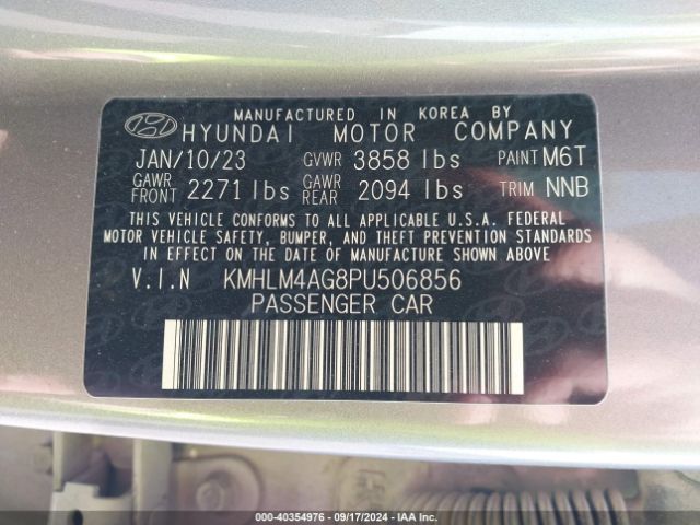 Photo 8 VIN: KMHLM4AG8PU506856 - HYUNDAI ELANTRA 