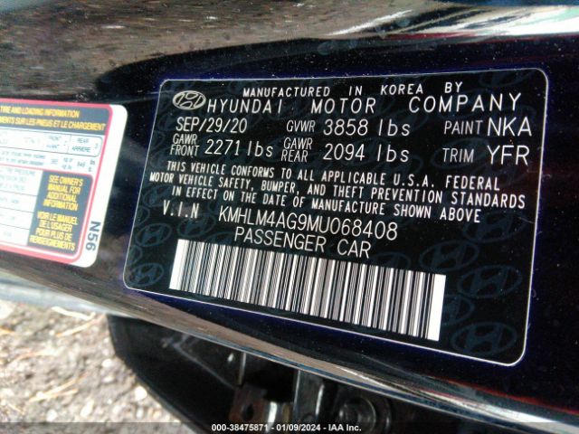 Photo 8 VIN: KMHLM4AG9MU068408 - HYUNDAI ELANTRA 