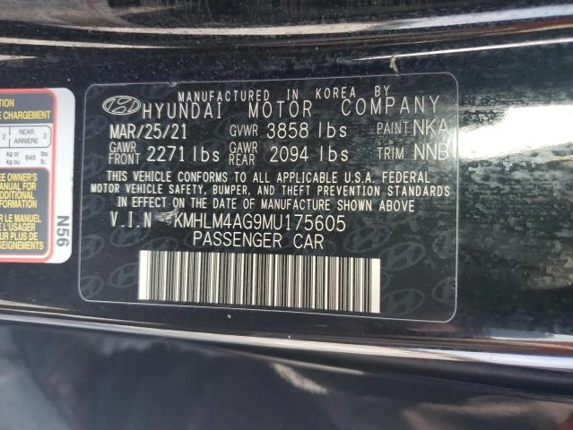 Photo 12 VIN: KMHLM4AG9MU175605 - HYUNDAI ELANTRA SE 