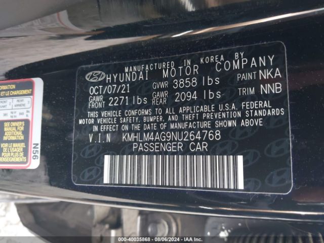 Photo 8 VIN: KMHLM4AG9NU264768 - HYUNDAI ELANTRA 