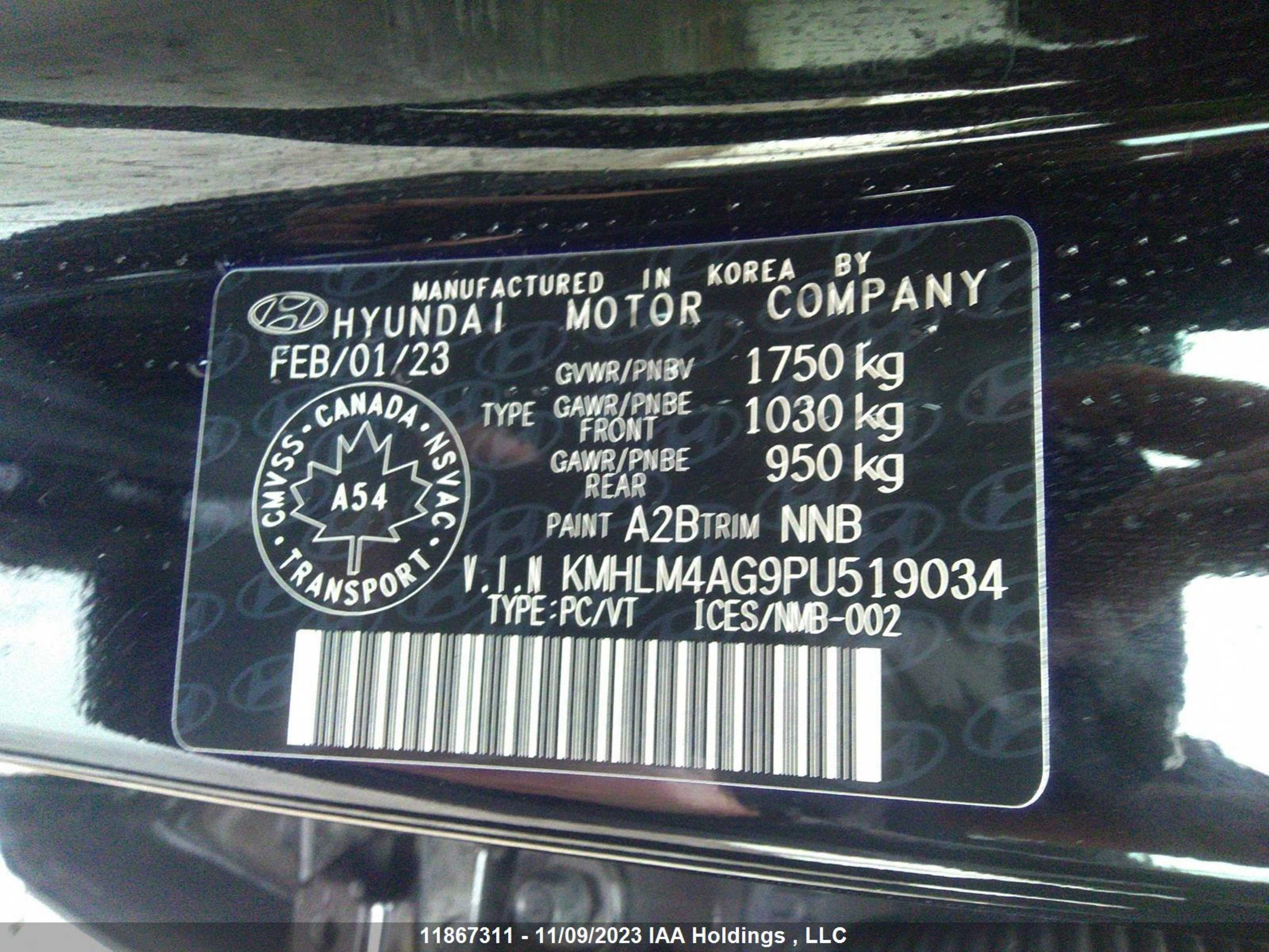 Photo 8 VIN: KMHLM4AG9PU519034 - HYUNDAI ELANTRA 