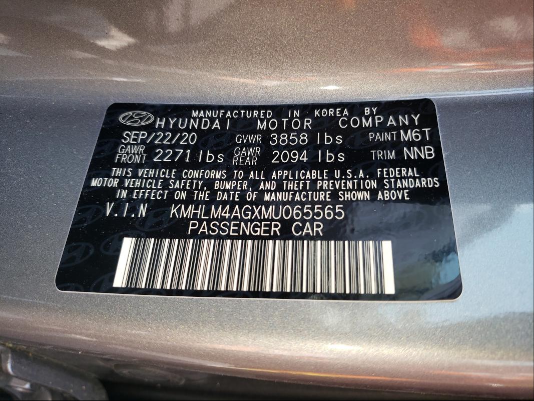 Photo 9 VIN: KMHLM4AGXMU065565 - HYUNDAI ELANTRA SE 