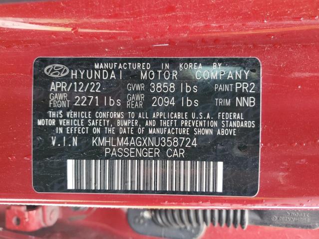 Photo 11 VIN: KMHLM4AGXNU358724 - HYUNDAI ELANTRA SE 