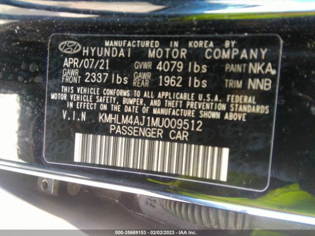 Photo 8 VIN: KMHLM4AJ1MU009512 - HYUNDAI ELANTRA HYBRID 