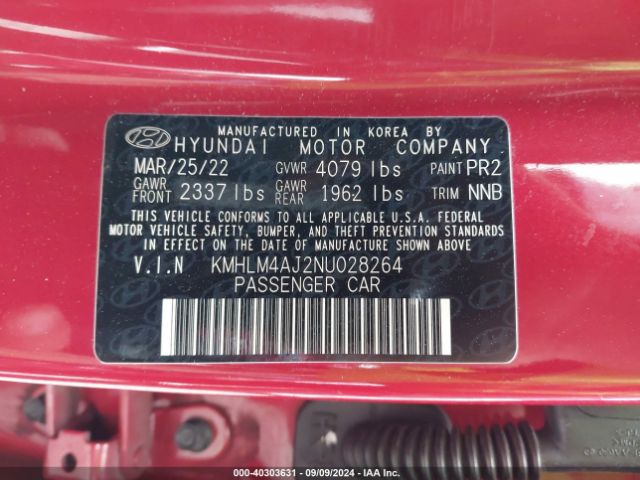 Photo 8 VIN: KMHLM4AJ2NU028264 - HYUNDAI ELANTRA 