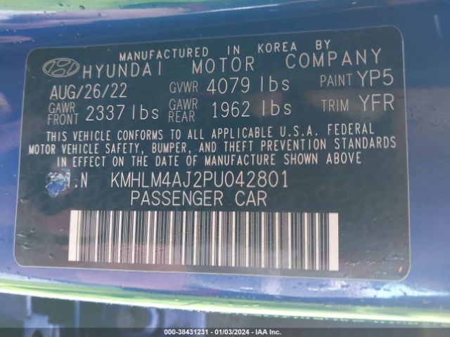 Photo 8 VIN: KMHLM4AJ2PU042801 - HYUNDAI ELANTRA HYBRID 