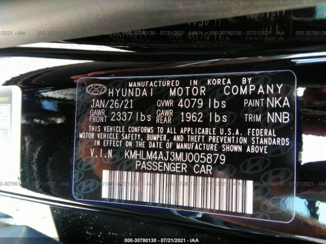 Photo 8 VIN: KMHLM4AJ3MU005879 - HYUNDAI ELANTRA HYBRID 