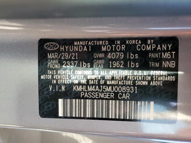 Photo 9 VIN: KMHLM4AJ5MU008931 - HYUNDAI ELANTRA BL 