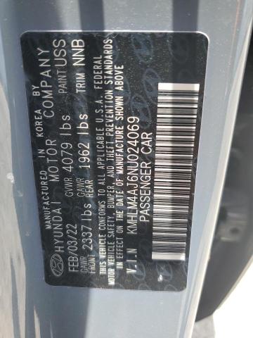 Photo 11 VIN: KMHLM4AJ6NU024069 - HYUNDAI ELANTRA BL 