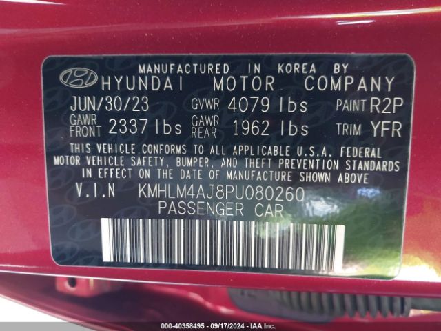 Photo 8 VIN: KMHLM4AJ8PU080260 - HYUNDAI ELANTRA 