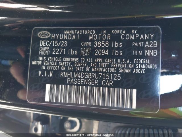 Photo 8 VIN: KMHLM4DG8RU715125 - HYUNDAI ELANTRA 