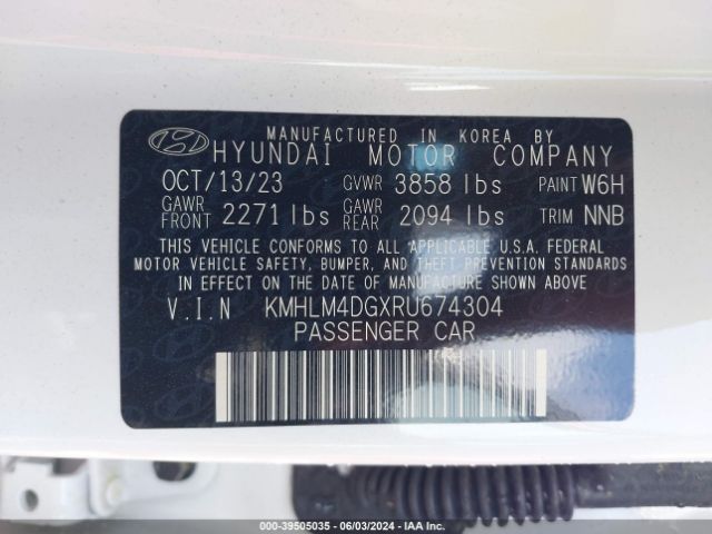 Photo 8 VIN: KMHLM4DGXRU674304 - HYUNDAI ELANTRA 