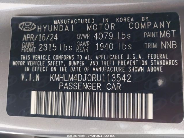 Photo 8 VIN: KMHLM4DJ0RU113542 - HYUNDAI ELANTRA 