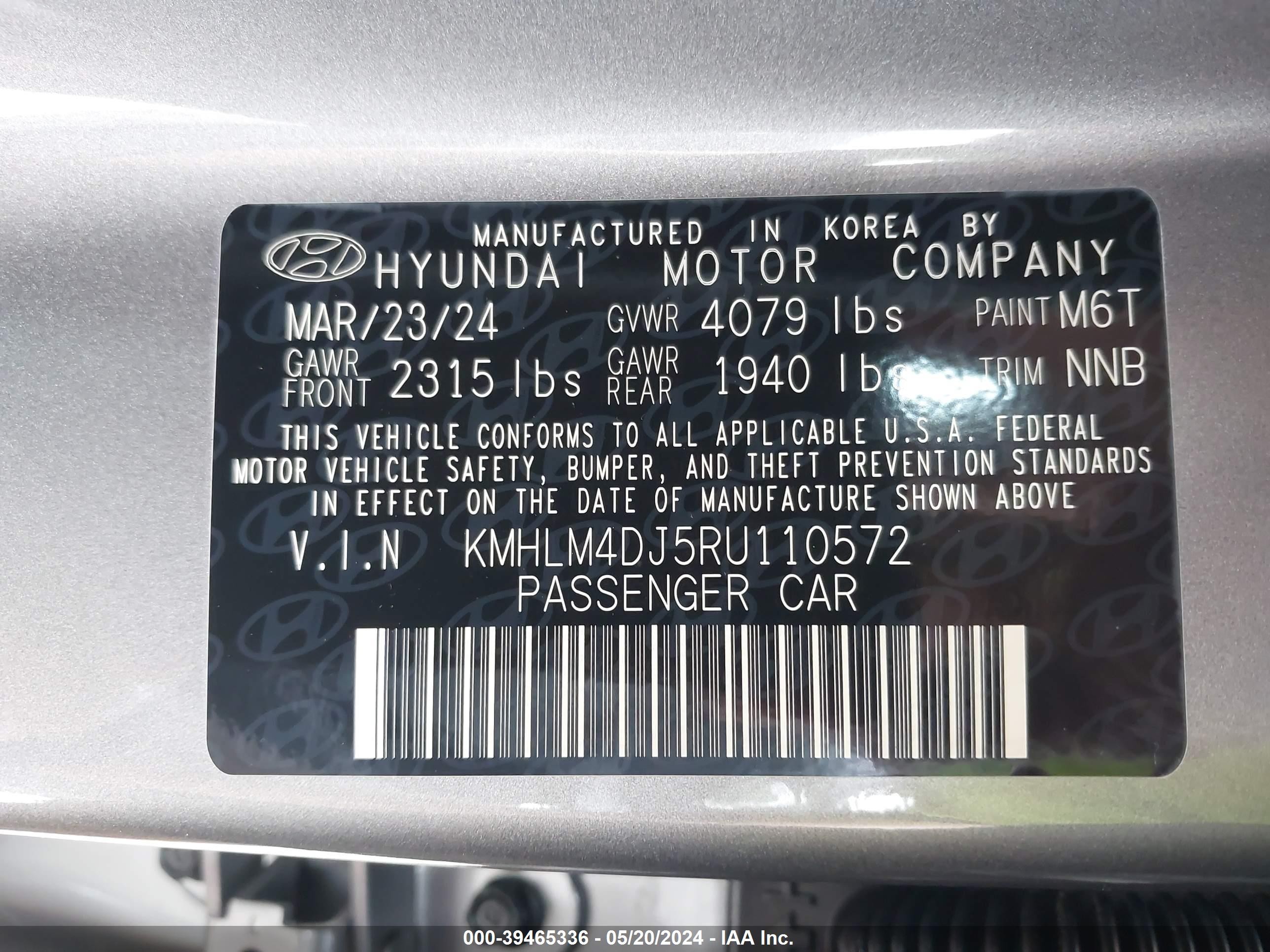 Photo 4 VIN: KMHLM4DJ5RU110572 - HYUNDAI ELANTRA 