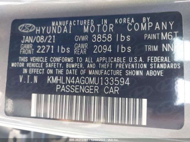 Photo 8 VIN: KMHLN4AG0MU133594 - HYUNDAI ELANTRA 