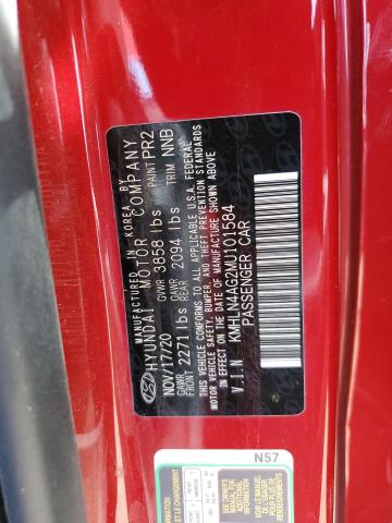 Photo 12 VIN: KMHLN4AG2MU101584 - HYUNDAI ELANTRA 