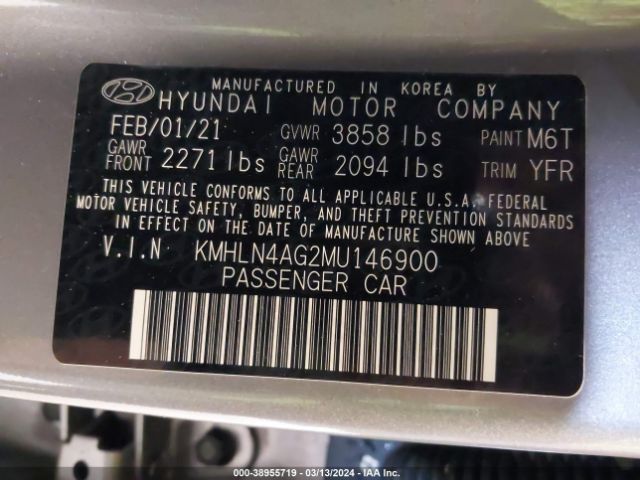 Photo 8 VIN: KMHLN4AG2MU146900 - HYUNDAI ELANTRA 