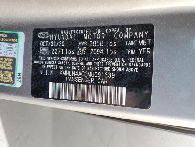 Photo 12 VIN: KMHLN4AG3MU091339 - HYUNDAI ELANTRA 