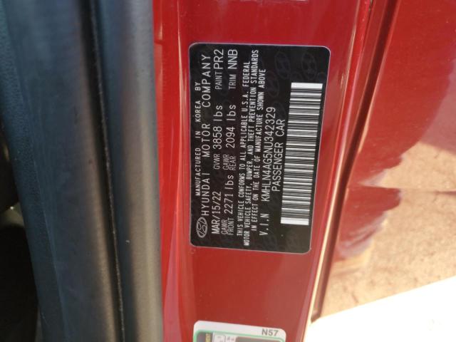 Photo 12 VIN: KMHLN4AG5NU342329 - HYUNDAI ELANTRA SE 