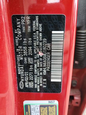 Photo 11 VIN: KMHLN4AG6MU180239 - HYUNDAI ELANTRA 