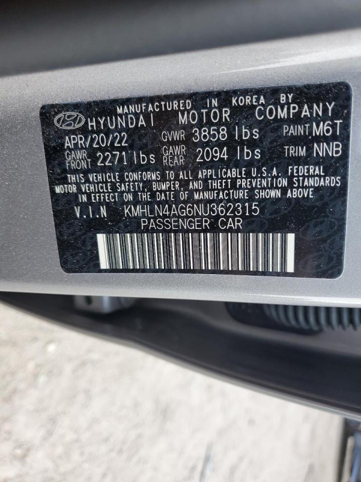 Photo 12 VIN: KMHLN4AG6NU362315 - HYUNDAI ELANTRA 