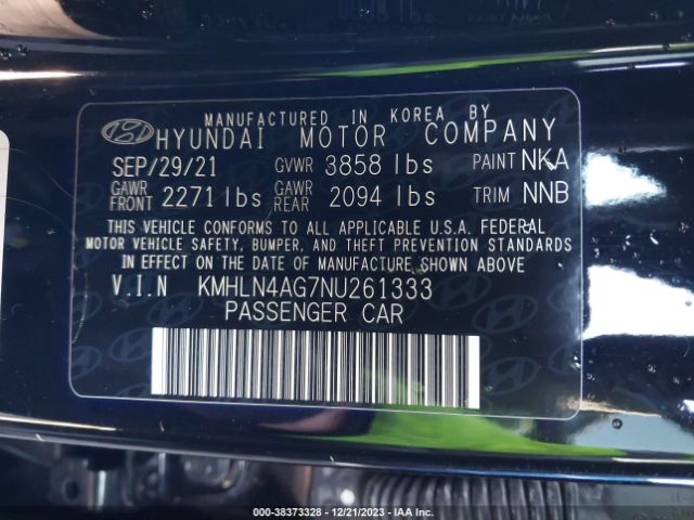 Photo 8 VIN: KMHLN4AG7NU261333 - HYUNDAI ELANTRA 