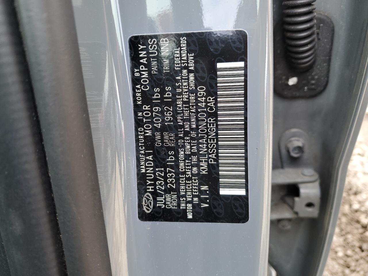 Photo 12 VIN: KMHLN4AJ0NU014490 - HYUNDAI ELANTRA 