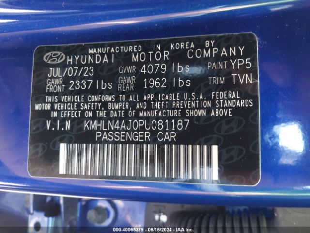 Photo 8 VIN: KMHLN4AJ0PU081187 - HYUNDAI ELANTRA 