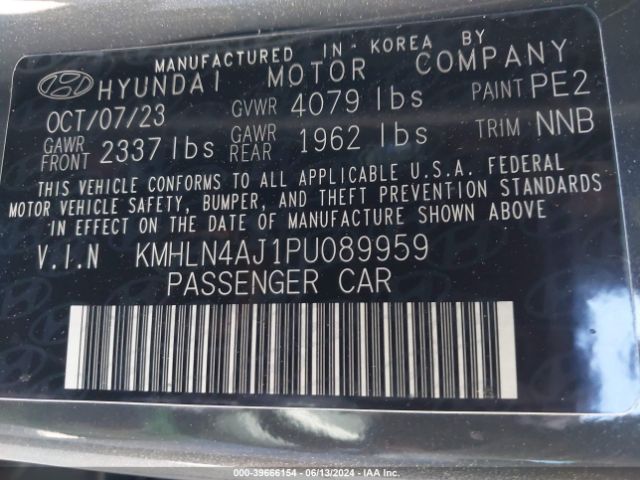 Photo 8 VIN: KMHLN4AJ1PU089959 - HYUNDAI ELANTRA 