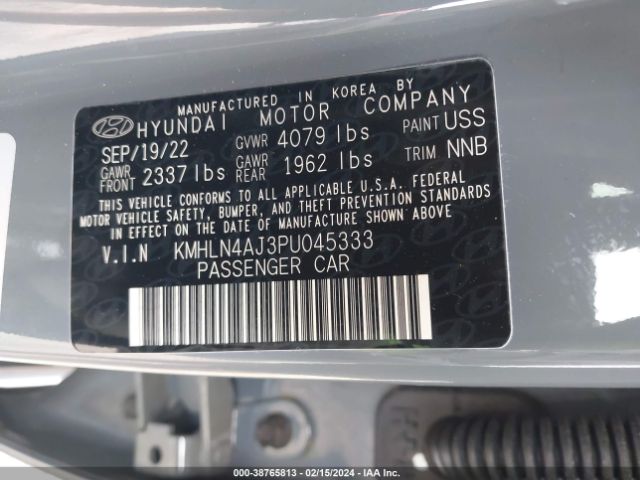 Photo 8 VIN: KMHLN4AJ3PU045333 - HYUNDAI ELANTRA HYBRID 