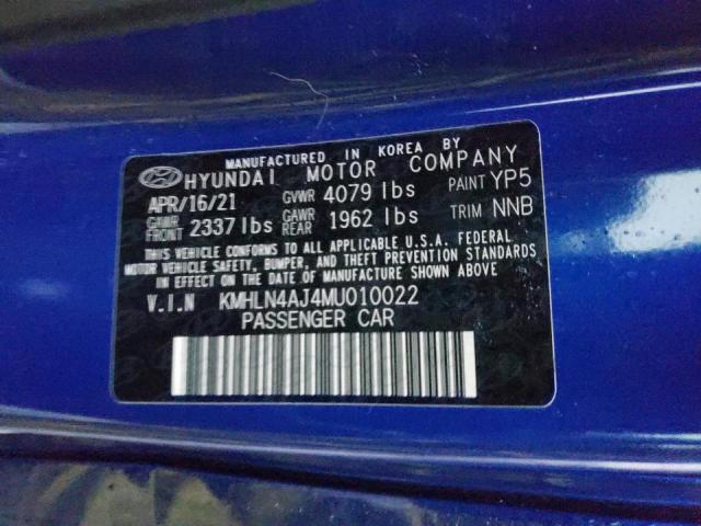 Photo 11 VIN: KMHLN4AJ4MU010022 - HYUNDAI ELANTRA LI 