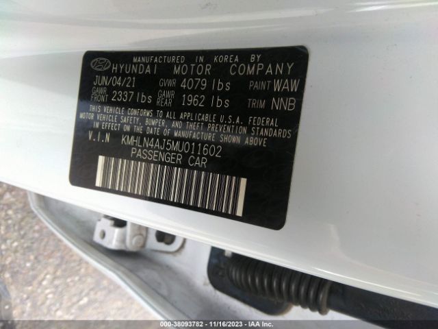 Photo 8 VIN: KMHLN4AJ5MU011602 - HYUNDAI ELANTRA HYBRID 