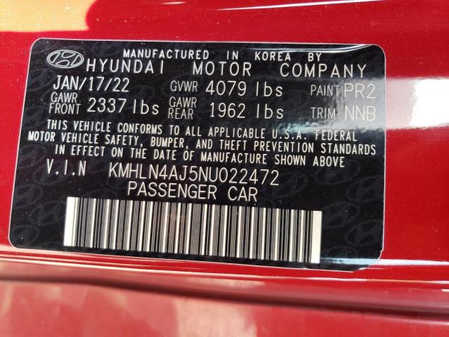 Photo 12 VIN: KMHLN4AJ5NU022472 - HYUNDAI ELANTRA LI 