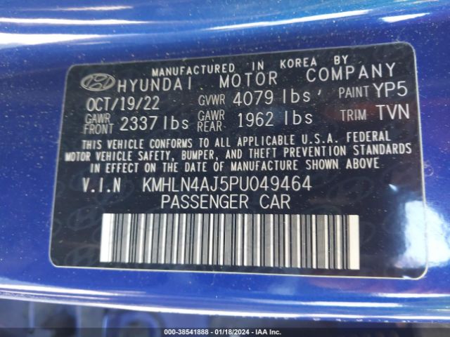 Photo 8 VIN: KMHLN4AJ5PU049464 - HYUNDAI ELANTRA HYBRID 