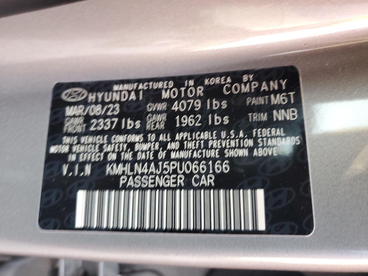 Photo 12 VIN: KMHLN4AJ5PU066166 - HYUNDAI ELANTRA 