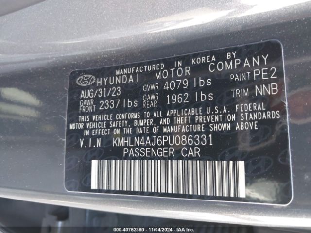 Photo 8 VIN: KMHLN4AJ6PU086331 - HYUNDAI ELANTRA 
