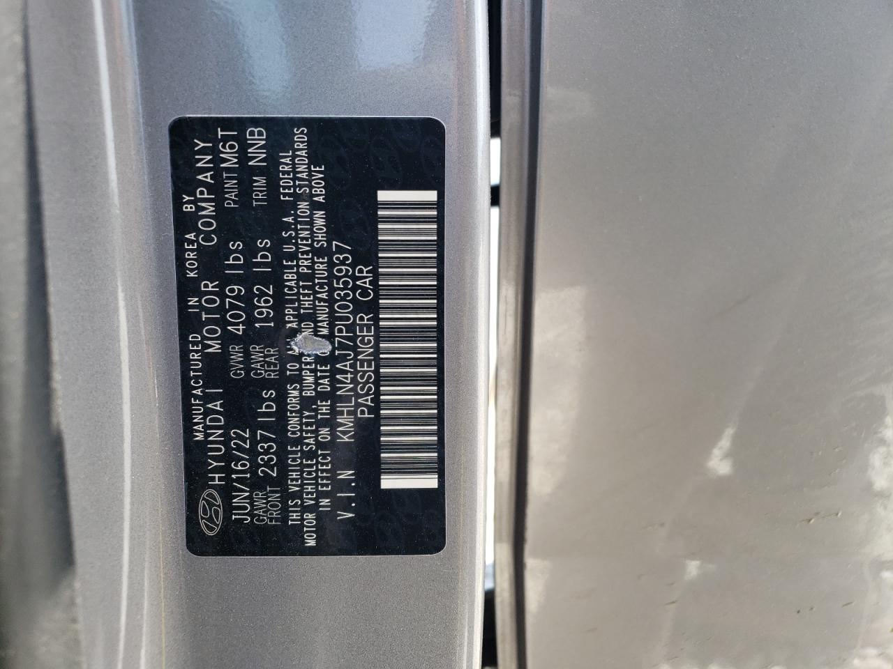 Photo 11 VIN: KMHLN4AJ7PU035937 - HYUNDAI ELANTRA 