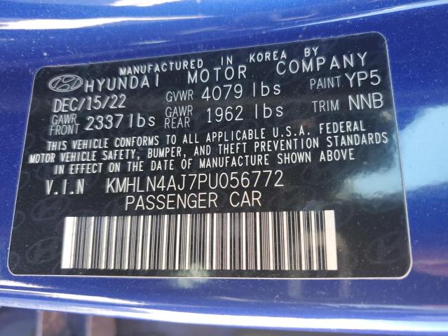 Photo 12 VIN: KMHLN4AJ7PU056772 - HYUNDAI ELANTRA 